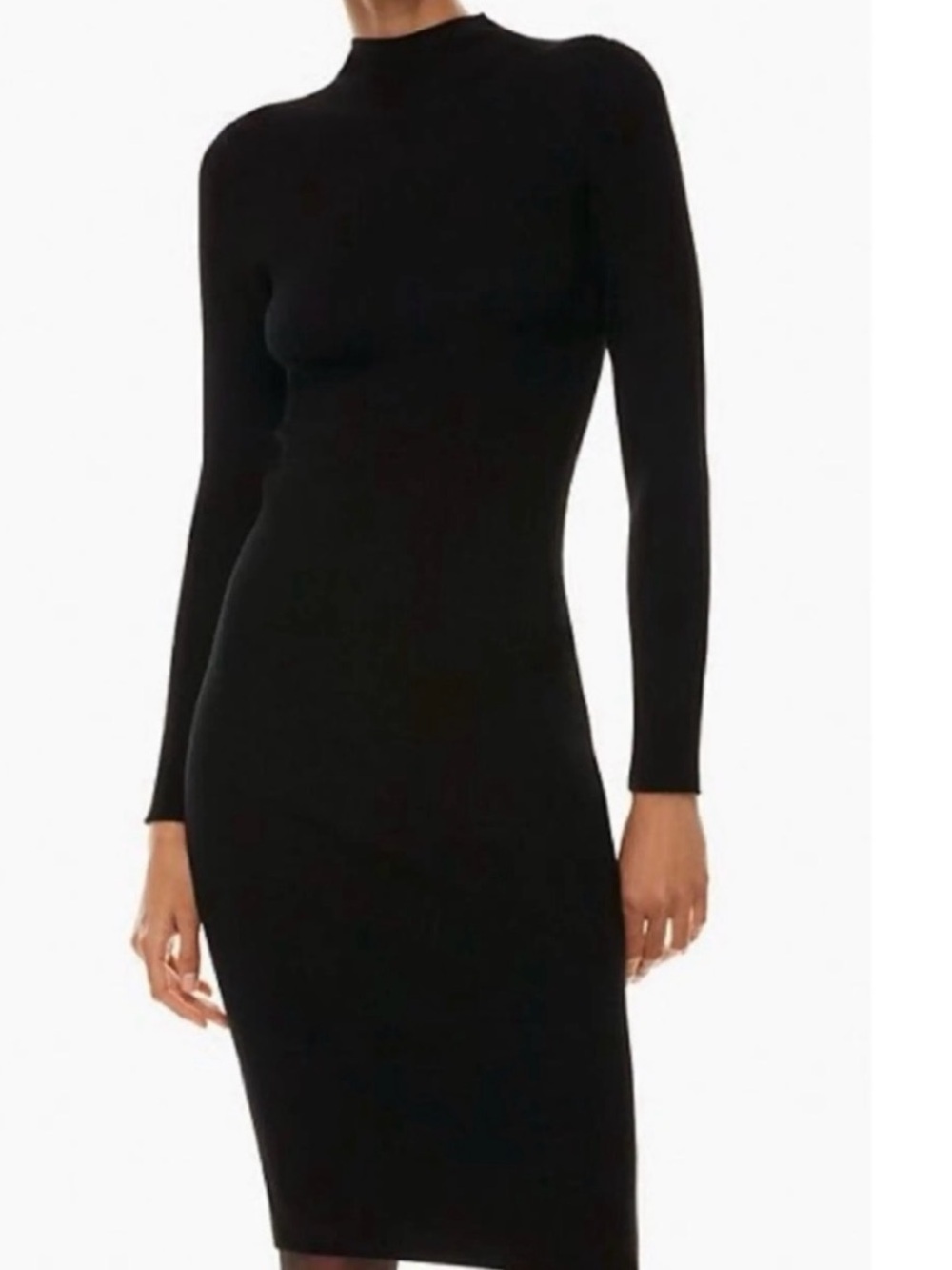 Aritzia Babaton black turtleneck knit sweater dress xsmall new without tags